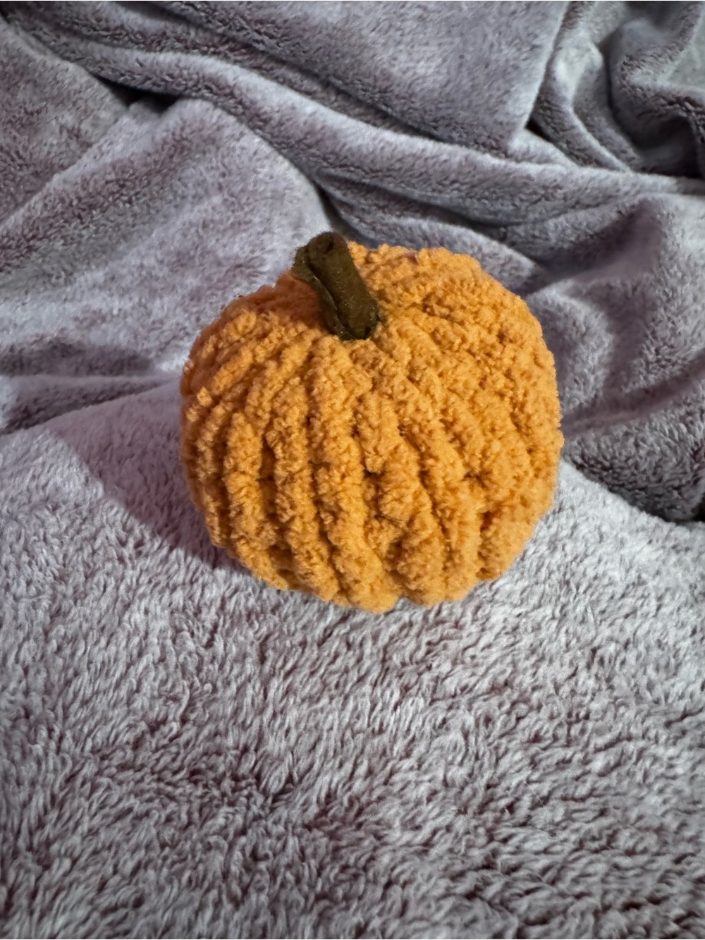 Handmade Plush Orange Pumpkin Accent